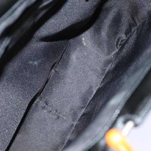 GUCCI Bamboo Hand Bag Enamel Black 93152 212792 Auth ep4078 - Picture 10 of 16